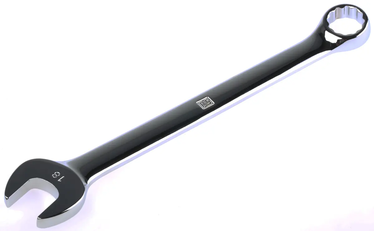 Produktfoto 1 von RS PRO Ring-Maulschlüssel 18 mm, CrV-Stahl