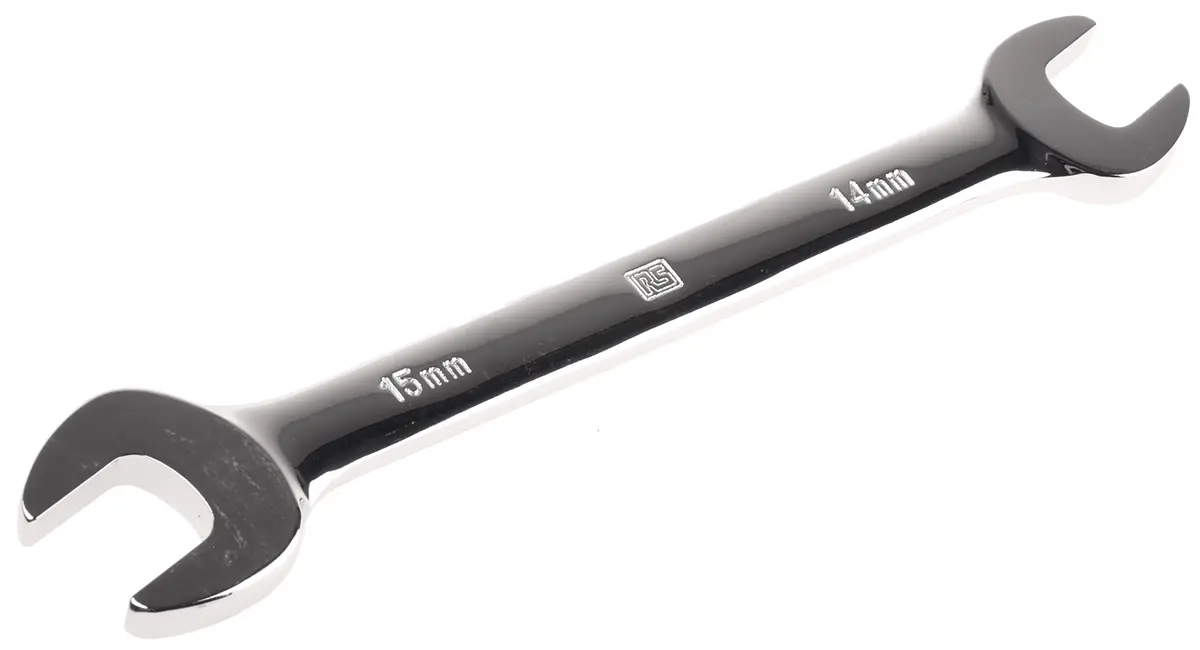 Produktfoto 1 von RS PRO Doppelgabelschlüssel Metrisch, CrV-Stahl, Länge 185 mm