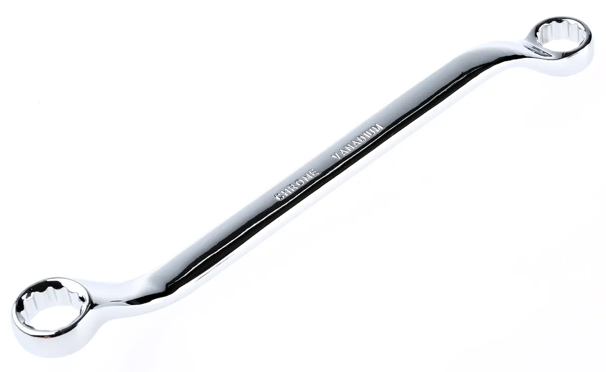 RS PRO Abgewinkelter Ringschlüssel 12 x 13 mm, CrV-Stahl Schließer (NO), Länge 206 mm