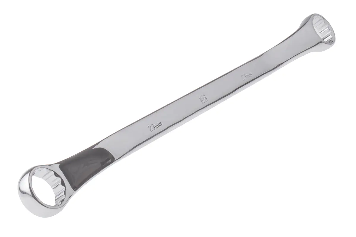 RS PRO Abgewinkelter Ringschlüssel 21 x 23 mm, CrV-Stahl Schließer (NO), Länge 346 mm