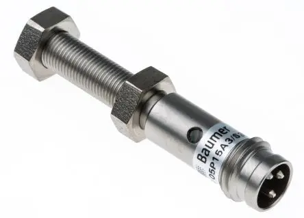 Produktfoto 1 von Baumer M5 Induktiver Näherungssensor, Gewinderohr PnP / 100mA 1 mm, IP67 30 V dc