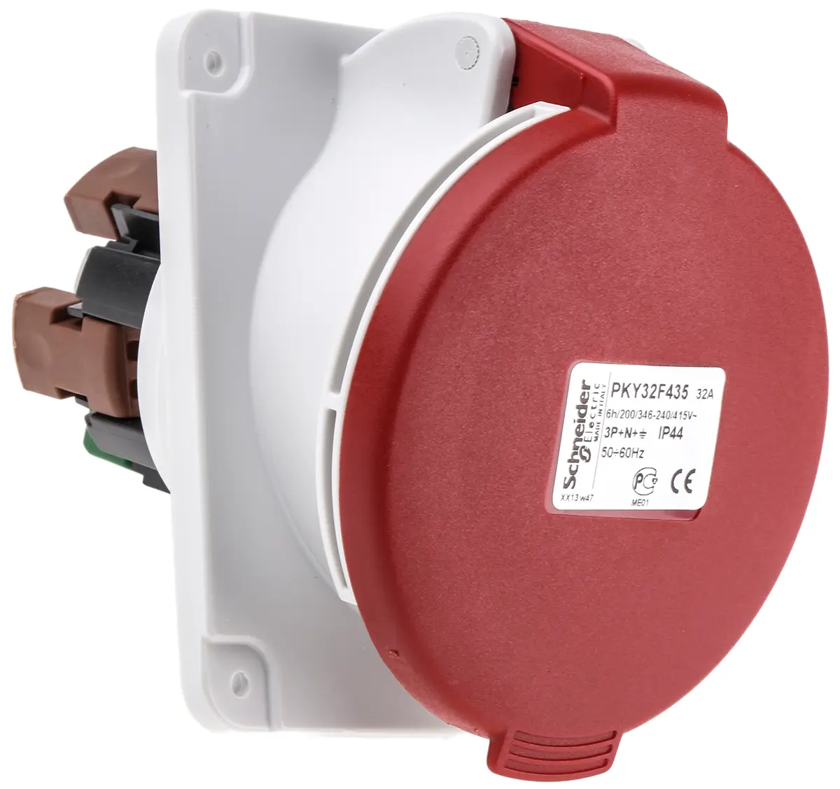 Produktfoto 1 von Schneider Electric Mureva Leistungssteckverbinder Rot, 415V 3P+N+PE / 32A, Panel IP44