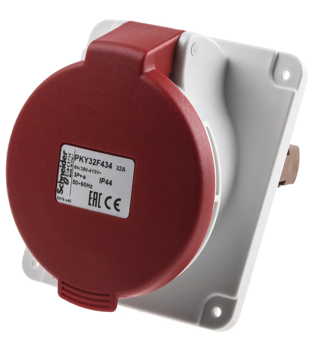 Produktfoto 1 von Schneider Electric Mureva Leistungssteckverbinder Rot, 415V 3P+PE / 32A, Panel IP67