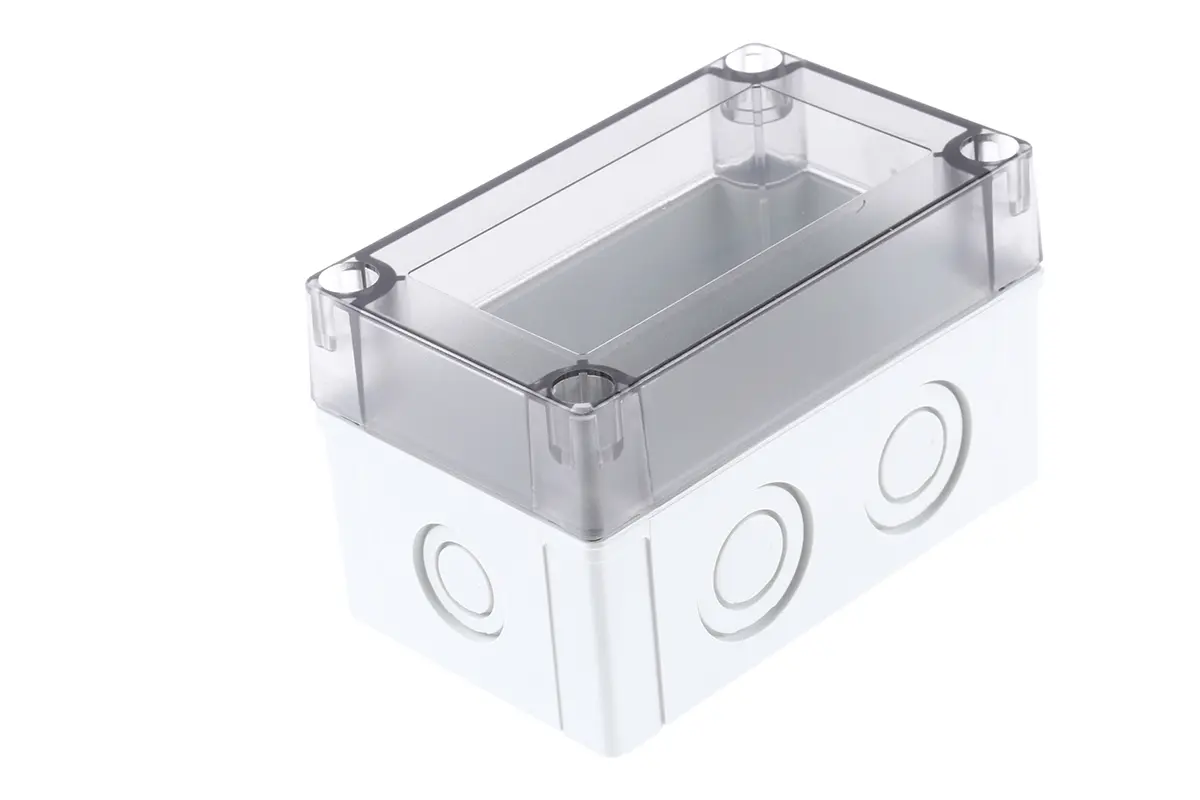 Fibox; Gehäuse; Polycarbonat; Grau; IK08 IP40, IP66 Breite 80 mm Höhe 75 mm Länge 130 mm