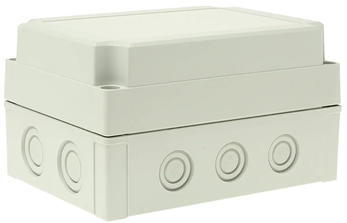 Produktfoto 1 von Fibox; Gehäuse; Polycarbonat; Grau; IK08 IP40, IP66 Breite 130 mm Höhe 100 mm Länge 180 mm