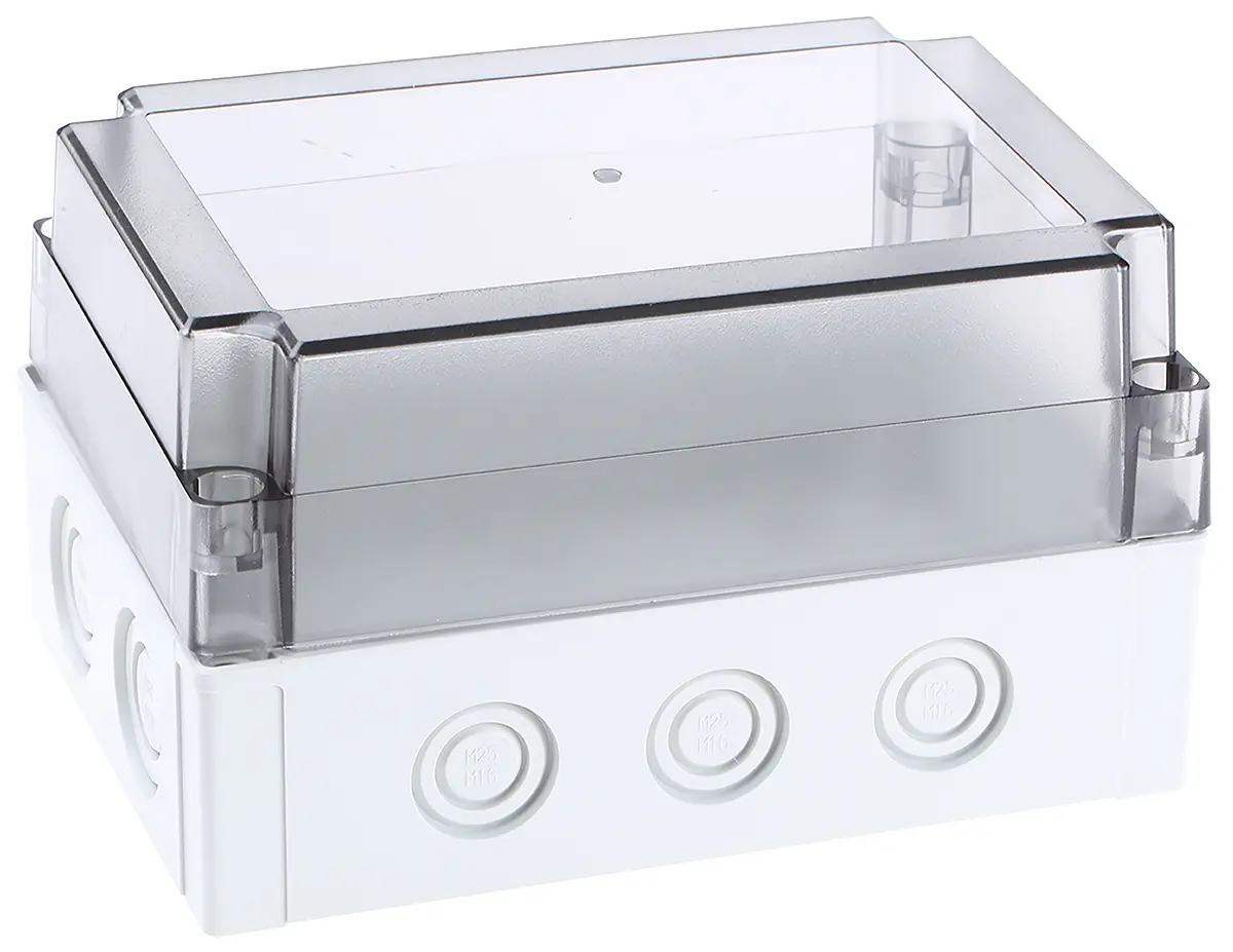 Produktfoto 1 von Fibox; Gehäuse; Polycarbonat; Grau; IK08 IP66, IP40 Breite 130 mm Höhe 180 mm Länge 100 mm