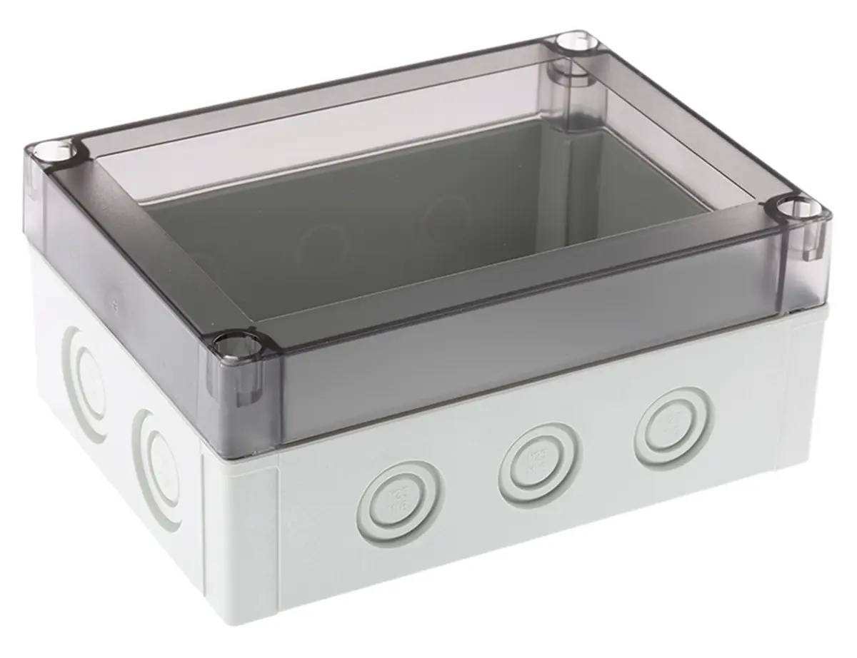 Produktfoto 1 von Fibox; Gehäuse; Polycarbonat; Grau IP66, IP40 Breite 130 mm Höhe 75 mm Länge 180 mm