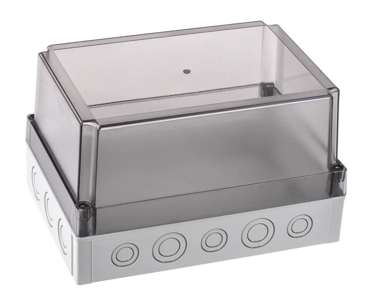 Produktfoto 1 von Fibox; Gehäuse; Polycarbonat; Grau; IK08 IP66, IP40 Breite 180 mm Höhe 150 mm Länge 255 mm