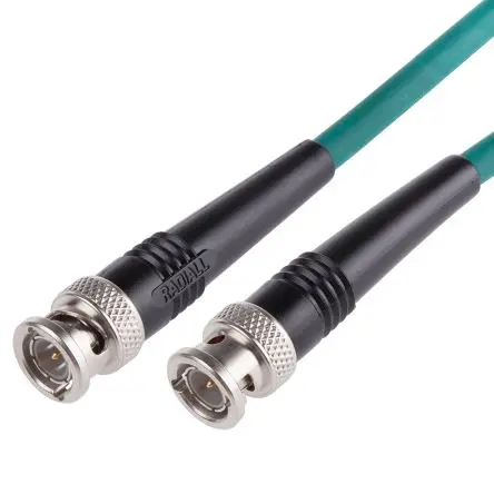 Produktfoto 1 von Radiall Cable Assembly Koaxialkabel Stecker, 75 Ω Stecker, 1 m, BNC / BNC, Grün