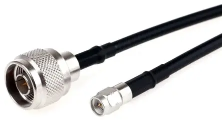 Produktfoto 1 von Radiall Cable Assembly Koaxialkabel Stecker, 50 Ω Stecker, 1 m, Typ N / SMA, Schwarz