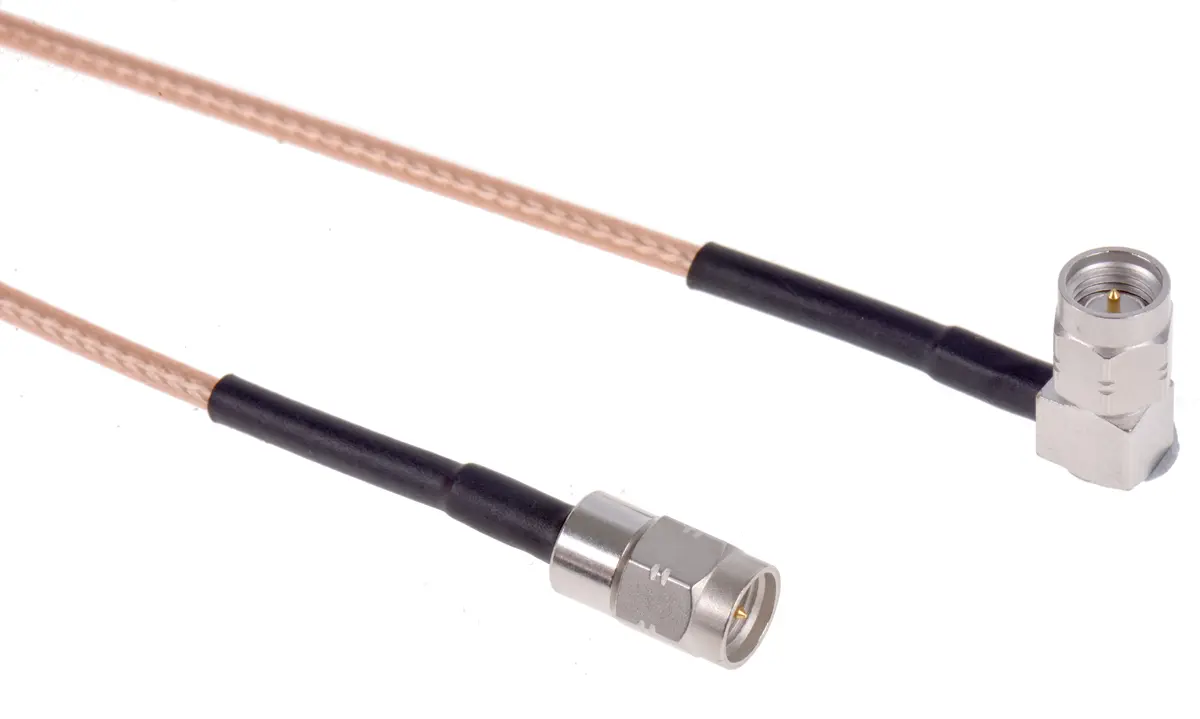 Produktfoto 1 von Radiall Cable Assembly Koaxialkabel Stecker, 50 Ω Stecker, 500 mm, SMA / SMA, Braun