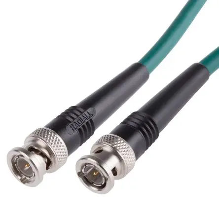 Produktfoto 1 von Radiall Cable Assembly Koaxialkabel Stecker, 75 Ω Stecker, 3 m, BNC / BNC, Grün