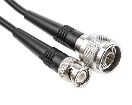 Produktfoto 1 von Radiall Cable Assembly Koaxialkabel Stecker, 50 Ω Stecker, 500 mm, BNC / Typ N, Schwarz