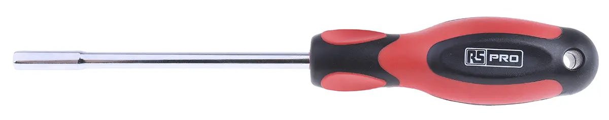 Produktfoto 1 von RS PRO 5.5 mm Sechskant Steckschlüssel-Handgriff Schließer (NO), Länge 236 mm / Klinge 125 mm