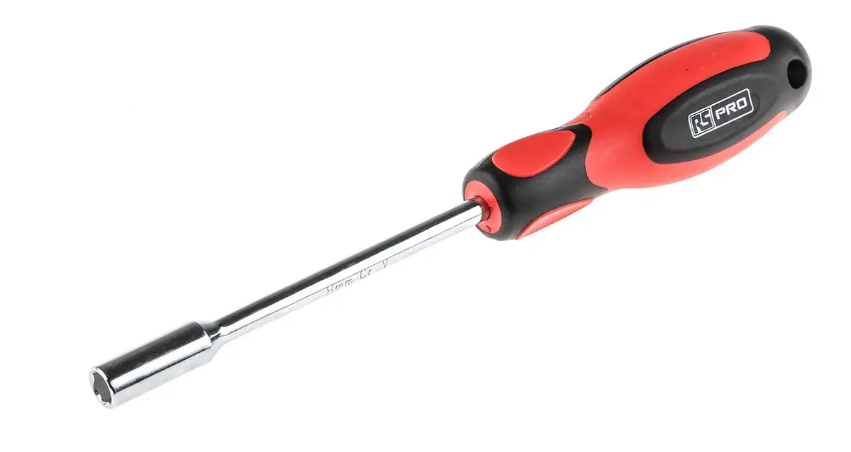 Produktfoto 1 von RS PRO 8 mm Sechskant Steckschlüssel-Handgriff Schließer (NO), Länge 236 mm / Klinge 125 mm