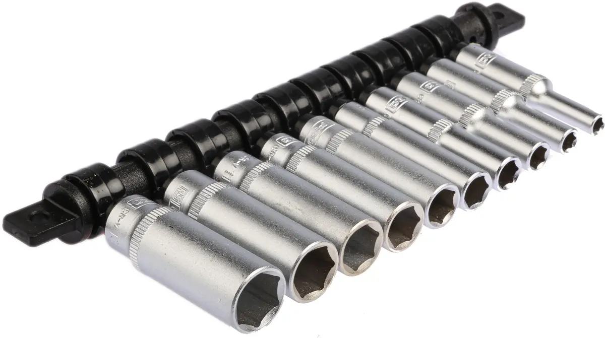 Produktfoto 1 von RS PRO 1/4 in Vierkant 6-Kant 4 to 13 mm 10-teilig