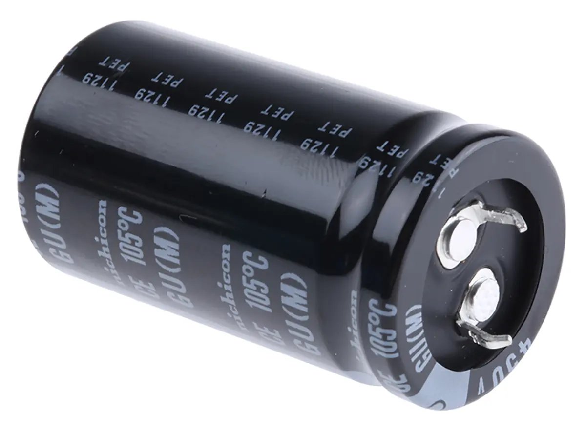 Produktfoto 1 von Nichicon GU Snap-In Aluminium-Elektrolyt Kondensator 220μF ±20% / 450V dc, Ø 25mm x 45mm, bis 105°C