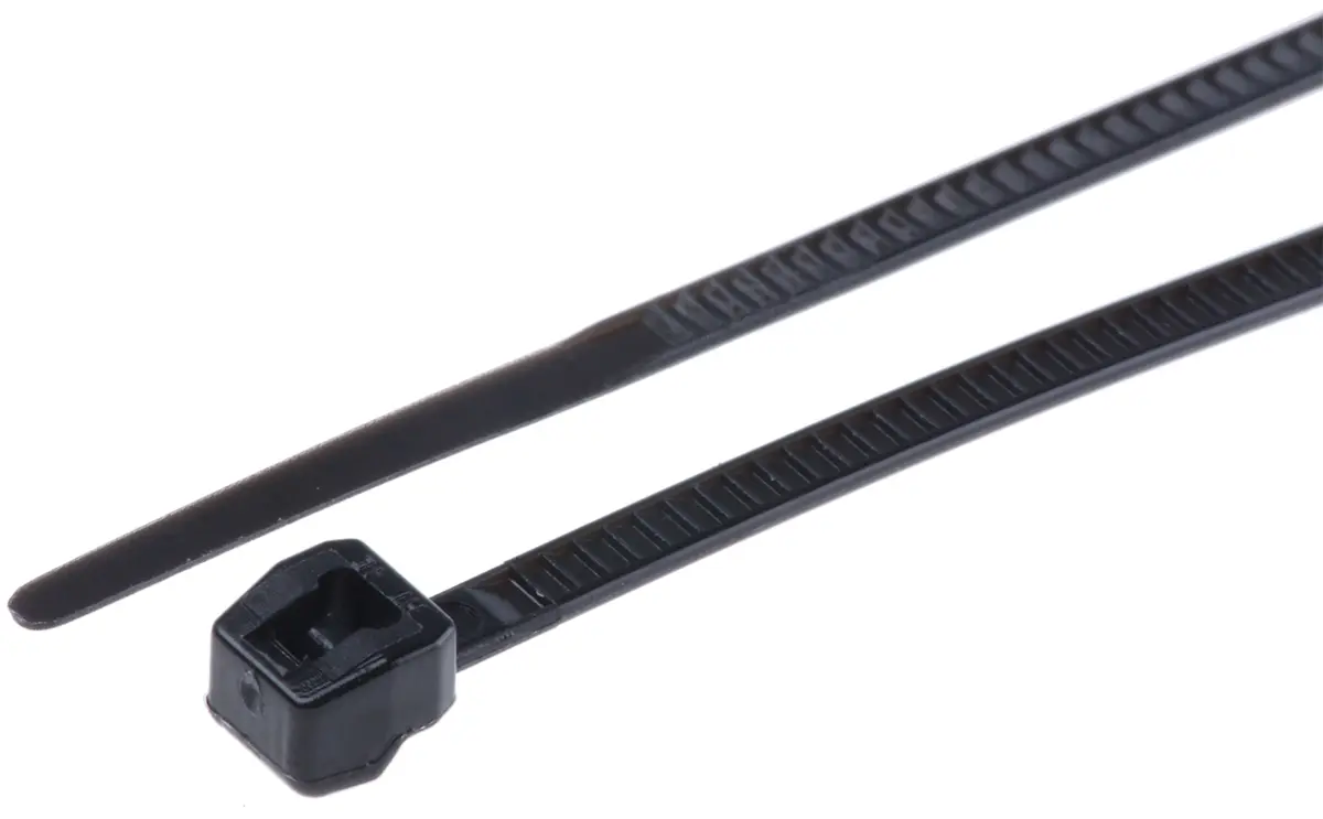 HellermannTyton T18ROS Nylon 6.6 Kabelbinder Außen gezackt Schwarz 2.5 mm x 100 mm
