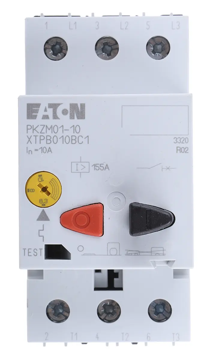 Produktfoto 1 von Eaton Motorschutzschalter, 6,3 → 10 A 690 V ac 93mm x 45mm