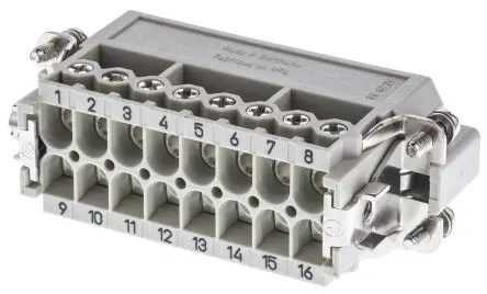 Produktfoto 1 von HARTING Han A Stromversorgungssteckverbinder in robuster Ausführung Panel 16A Schraubbefestigung Stecker 16-polig, 250V