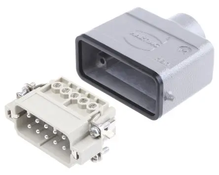 Produktfoto 1 von HARTING Han A Stromversorgungssteckverbinder in robuster Ausführung Panel 16A Schraubbefestigung Stecker 10-polig /