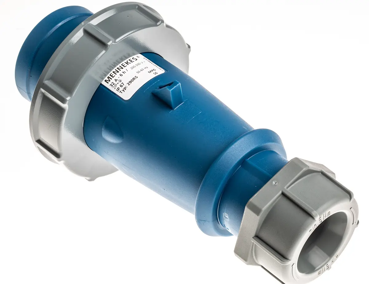 Produktfoto 1 von MENNEKES AM-TOP Leistungssteckverbinder Blau 3P, 230V, Kabel Gerade IP67 32A