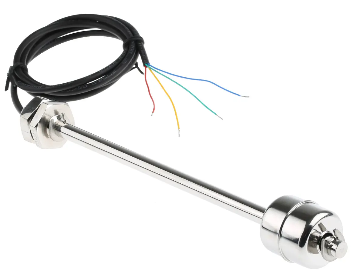 Produktfoto 1 von Sensata Cynergy3 SSF67 Edelstahl Schwimmerschalter Vertikal 120V, Direkt belastbar, -20°C → +135°C, mit 1m Leitung