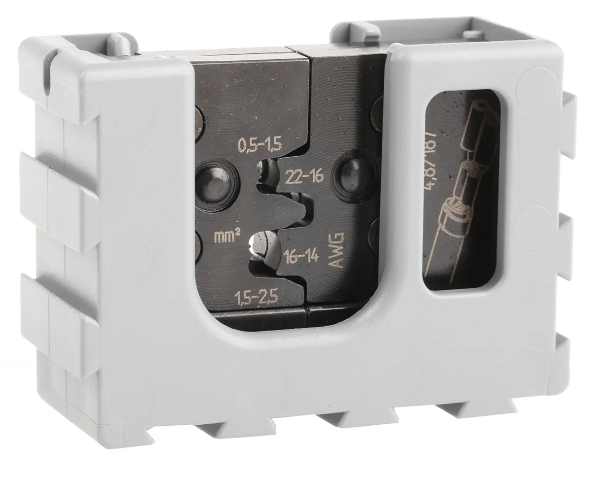 Produktfoto 1 von RS PRO MCT Crimp-Matrizensatz Schwarz, Crimpmatrize
