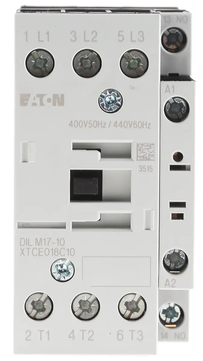 Produktfoto 1 von Eaton DILM Schütz 400 V ac-Spule, 3-polig, 400V ac / 17 A 400 V ac 7.5 kW 3 Schließer Motorsteuerung,