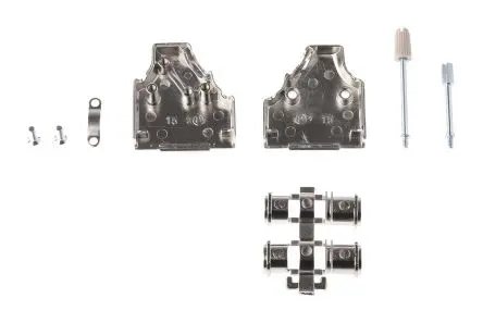 Produktfoto 1 von MH Connectors MHDM35 D-Sub-Gehäuse Abgewinkelt, 15-polig, D: D-Sub-Gehäuse Zugentlastung, Silber, Größe A, aus Zink