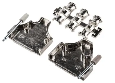 MH Connectors MHDM35 D-Sub-Gehäuse Abgewinkelt, 25-polig, D: D-Sub-Gehäuse Zugentlastung, Silber, Größe B, aus Zink