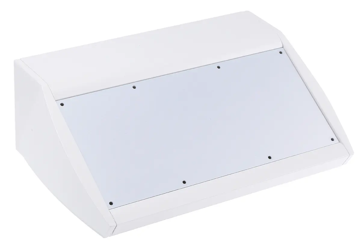 Produktfoto 1 von METCASE Unidesk Aluminiumgehäuse Pultgehäuse Geneigte Front, Schwarz, Grau 102 mm, 7.84 in