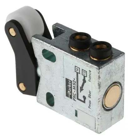 Produktfoto 1 von Parker, Rollen PXC Pneumatik-Steuerventil, manuell, G 1/8 Zoll, M5, Metall III B
