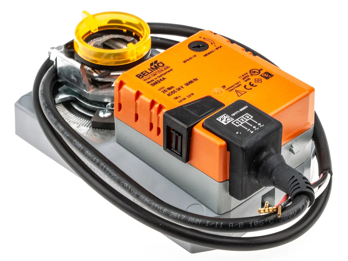 Produktfoto 1 von Belimo 4 m² Drosselklappenantrieb, 20 Nm Hilfsschalter integriert, Offen/Geschlossen, 2 W, 24 V ac/dc