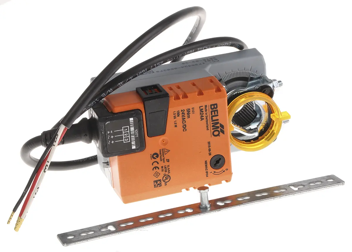 Produktfoto 1 von Belimo 1 m² Drosselklappenantrieb, 5 Nm Hilfsschalter integriert, Offen/Geschlossen, 1 W, 24 V ac/dc
