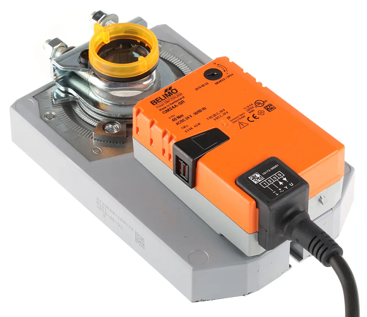 Produktfoto 1 von Belimo 8 m² Drosselklappenantrieb, 40 Nm Hilfsschalter integriert, Modulierend, 4.5 W, 24 V ac/dc