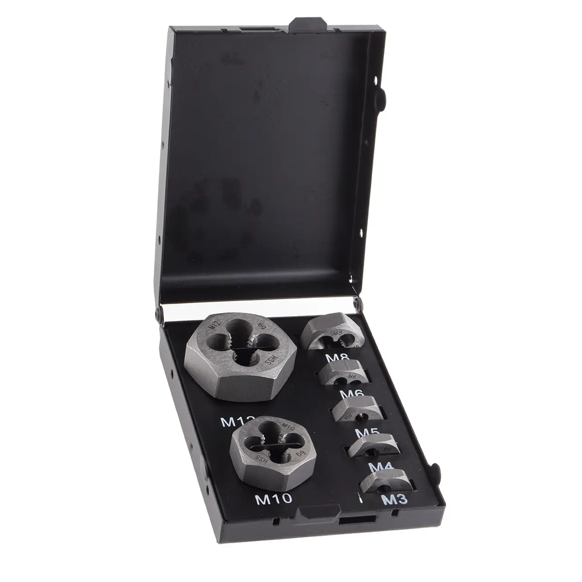 Produktfoto 1 von RS PRO Schneideisen-Satz M3ToM12 HSS 7-Stk