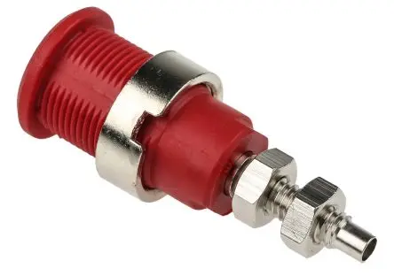 Produktfoto 1 von Staubli 4 mm Buchse Rot Buchse für Laborstecker, Kontakt Nickel, 1000V 32A Lot