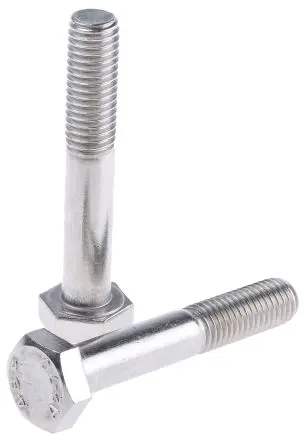 Produktfoto 1 von RS PRO M10 x 60 mm Sechskantschraube, Edelstahl glatt, DIN 931