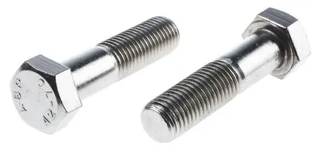 Produktfoto 1 von RS PRO M20 x 80 mm Sechskantschraube, Edelstahl glatt, DIN 931