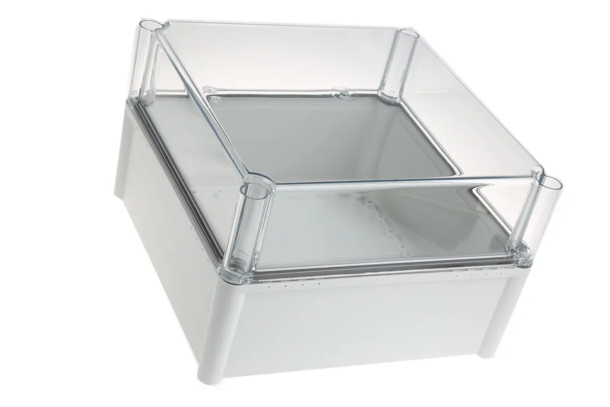 Fibox SOLID PC; Gehäuse; Polycarbonat; Grau; IK09, IK08 IP40, IP66 Breite 278 mm Höhe 180 mm Länge 278 mm