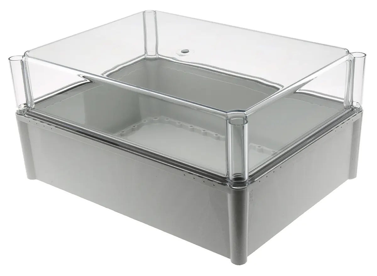 Produktfoto 1 von Fibox SOLID PC; Gehäuse; Polycarbonat; Grau; IK09, IK08 IP40 Breite 278 mm Höhe 180 mm Länge 378 mm