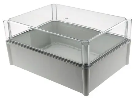 Produktfoto 1 von Fibox SOLID PC; Gehäuse; Polycarbonat; Grau; IK09, IK08 IP67 Breite 278 mm Höhe 180 mm Länge 378 mm