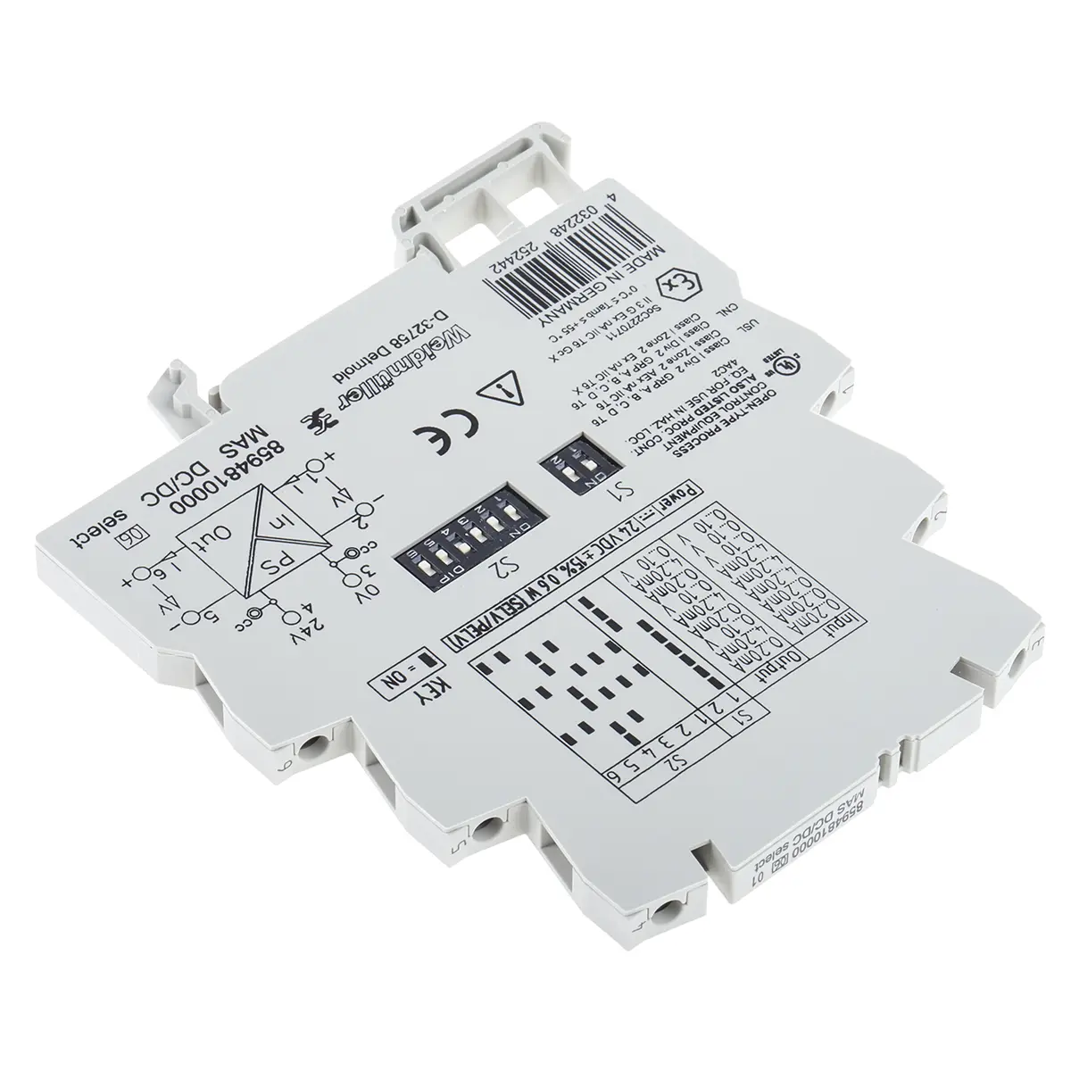 Produktfoto 1 von Weidmüller Serie ACT20X Signalwandler 24 V dc, Strom/Spannung 0 to 10 V EIN / Strom/Spannung 0 to 10 V AUS