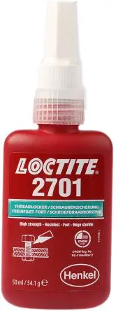 Loctite 2701 Schraubensicherung Flüssig Grün, Flasche 50 ml, Hochfest aushärtend in 6 h