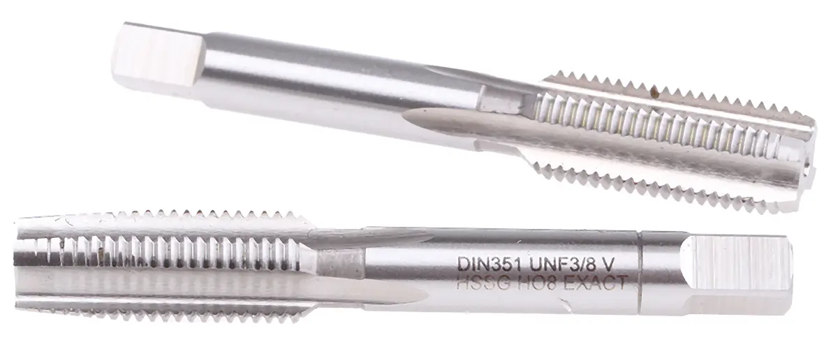 Produktfoto 1 von EXACT Gewindebohrer Satz HSS Hand, UNF Kegel und Stecker, 2-teilig 3/8 UNF