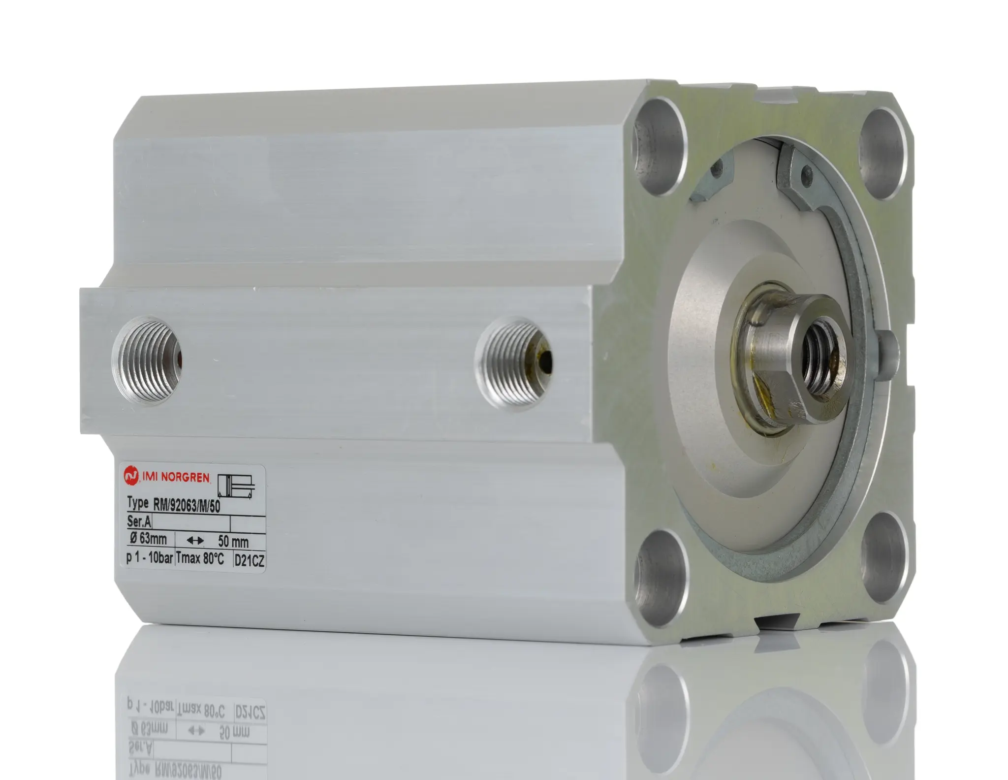 Norgren RM/92000/M Pneumatik-Kompaktzylinder 50 mm Doppeltwirkend, Bohrung Ø 63 mm, bis 10 bar