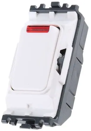 Produktfoto 1 von MK Electric Grid Plus Schaltereinsatz Weiß 2-polig 20A 1-Weg 250V