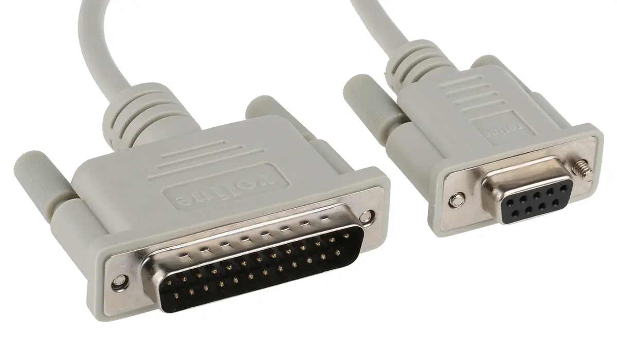 Produktfoto 1 von Roline Serielles Kabel / D-Sub, 25-polig, D-Sub, 9-polig Stecker / Buchse RS232 Buchse, 1.8 m Polyvinylchlorid, Grau, No