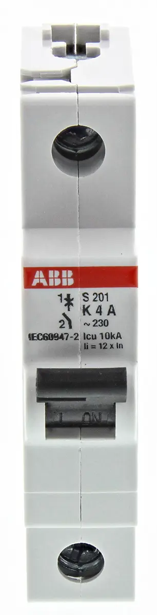 Produktfoto 1 von ABB System Pro M Compact Miniaturüberlastschalter Typ K, Pol 1-polig 4 A 253 V ac, Abschaltvermögen 6 kA System Pro M